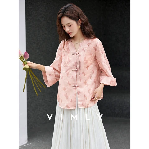 Женская рубашка Vimly  в китайском стиле