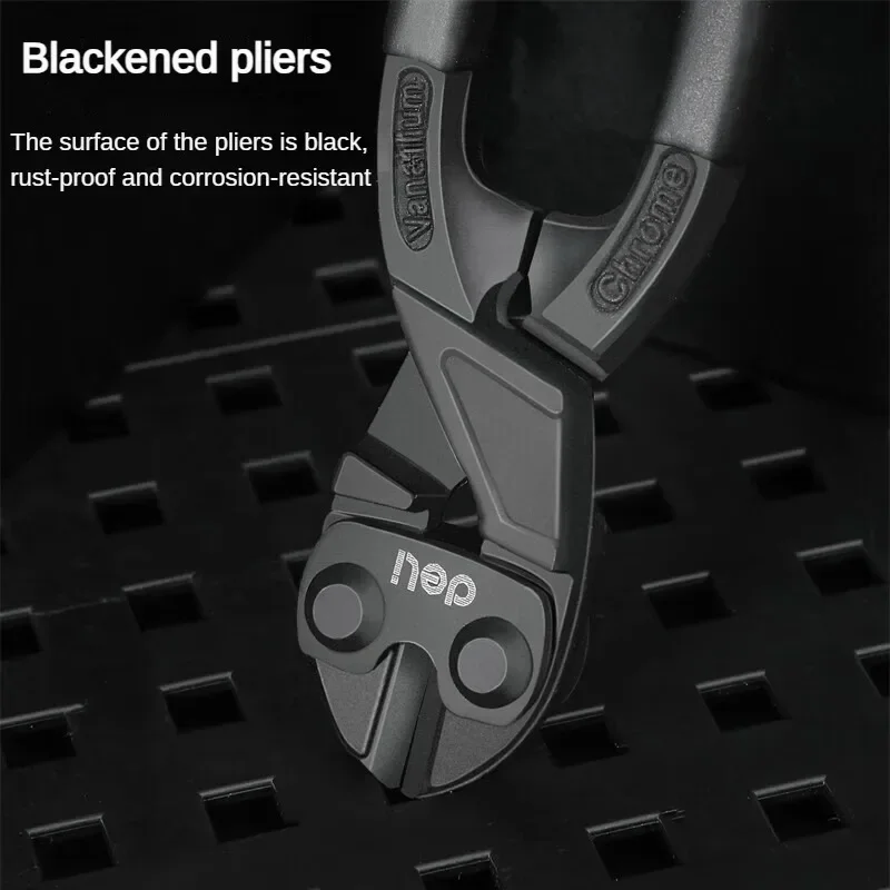 Deli 8-дюймовые черные болторезы CR-V Стальные кусачки многофункциональные