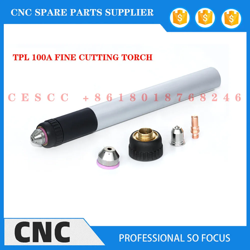 

LGK-100A/CNC plasma cutting torch with straight handle, finely extended electrode cutting nozzle protection sleeve accessories