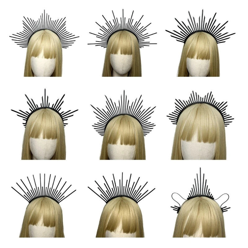 

Headband Vintage Hairband Gorgeous Baroque Spiked Tiaras Headpiece Deity Princess Headpieces Crowns T8NB