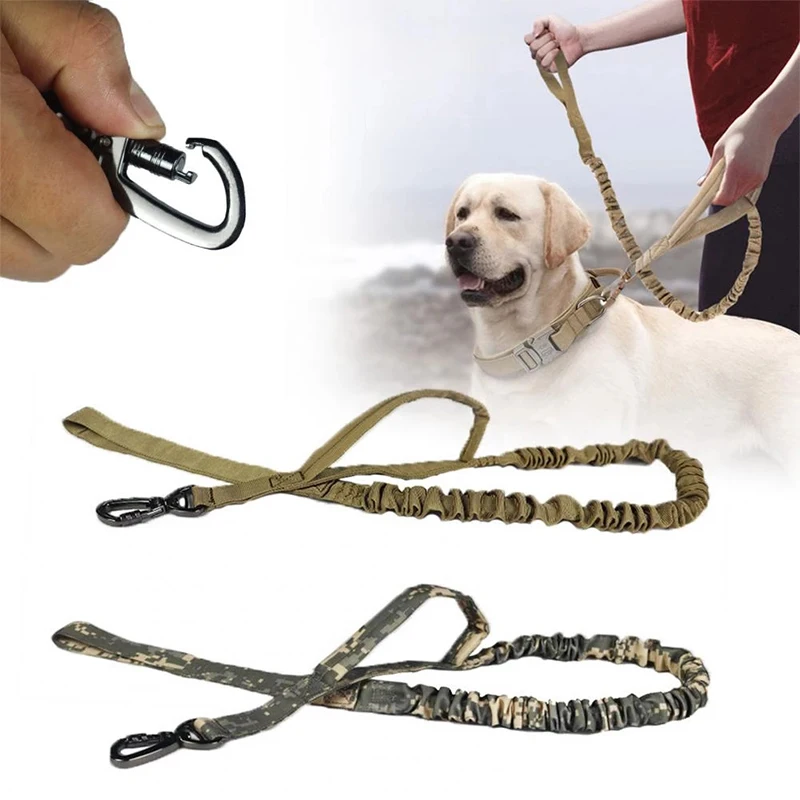 

Nylon No-Pull Bungee Dog Training Leads Military Elastic Buffer Dog Leash Tactical Dog Leash For Small Medium Large Dogs