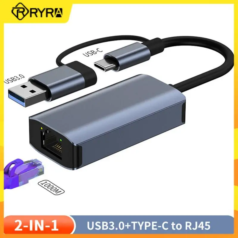 

RYRA USB HUB Type C To 1000Mbps RJ45 Ethernet Adapter For Macbook Air Pro IPad Pro M2 M1 PC Accessories USB 3.0 HUB