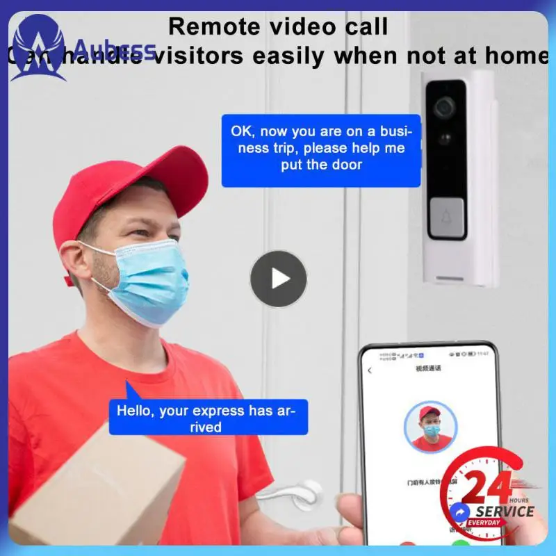 

Pir Human Body Detection Intercom Smart Door Bell Indoor Wifi Visual Doorbell Smart Home Voice Change Electronic Cat's Eye Alarm