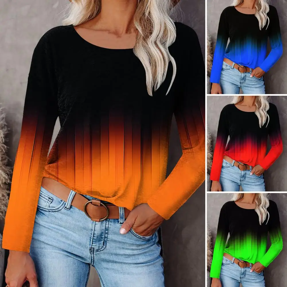 

Autumn T-shirt Long Sleeves Spring T-shirt Round Neck Spring Blouse