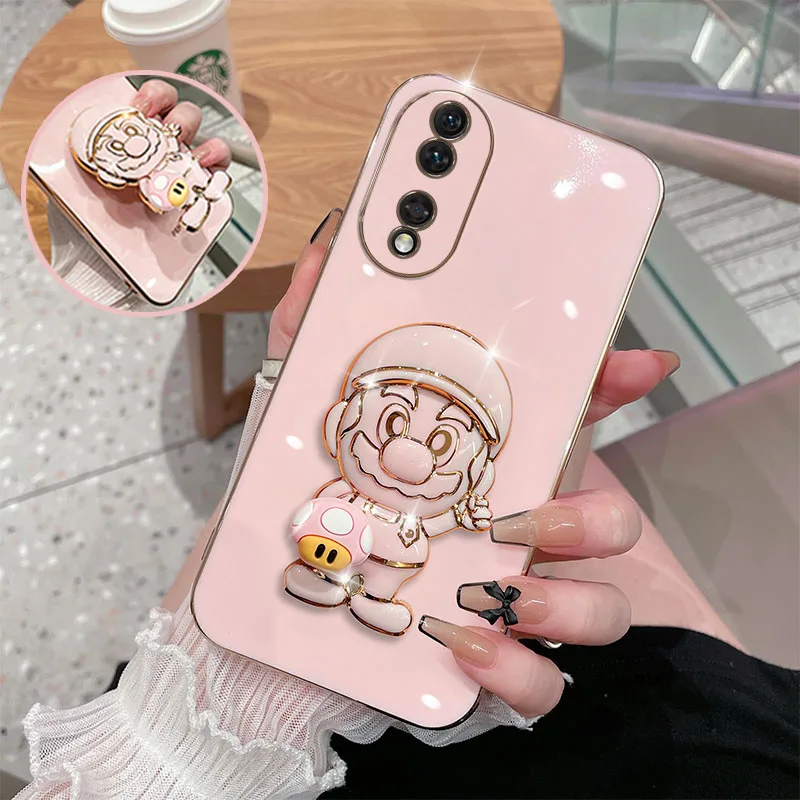 

Super Marios Holder Phone Case For Huawei Honor 10 10i 20 20S 30 30S 50 Lite 60 SE 70 80 GE GT 90 Pro Bracket Stand Plating Capa