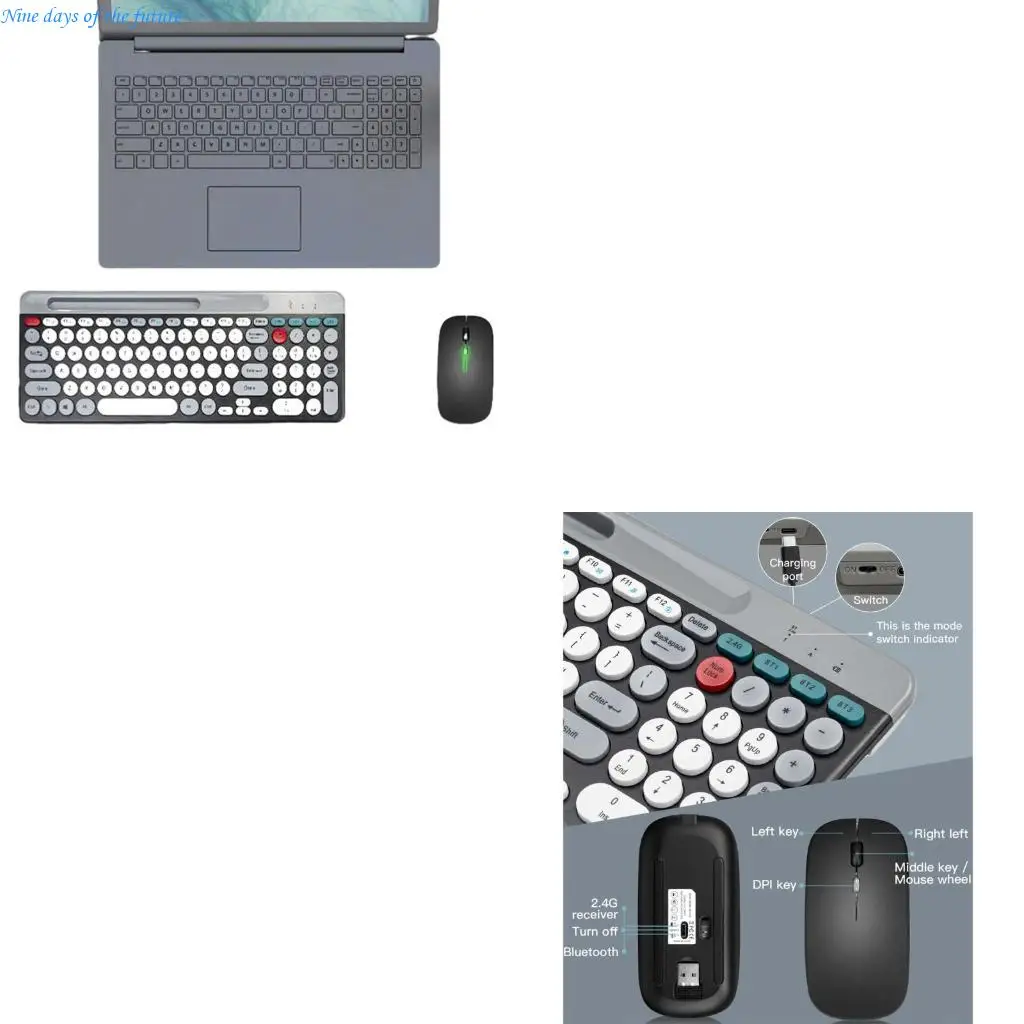 Фото Компактная Bluetooth-совместимая клавиатура и мышь с простым подключением E65A №1