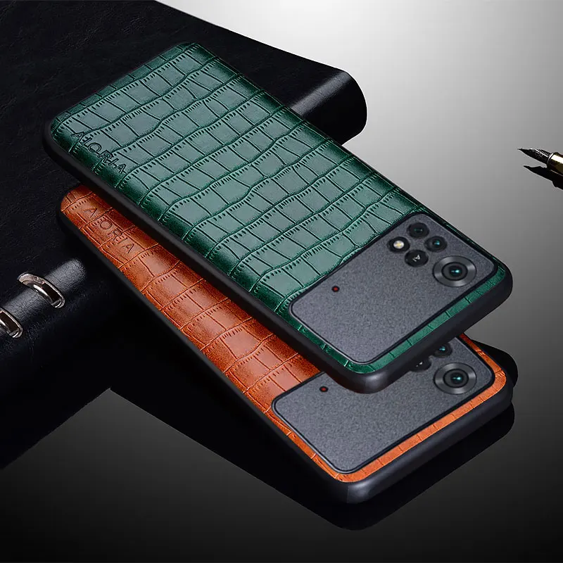 

Luxury Crocodile Leather Case For Xiaomi Poco M4 Pro 4G 5G Premium Slim Fit PU Back Cover for poco m4 pro 4g 5g Phone Case