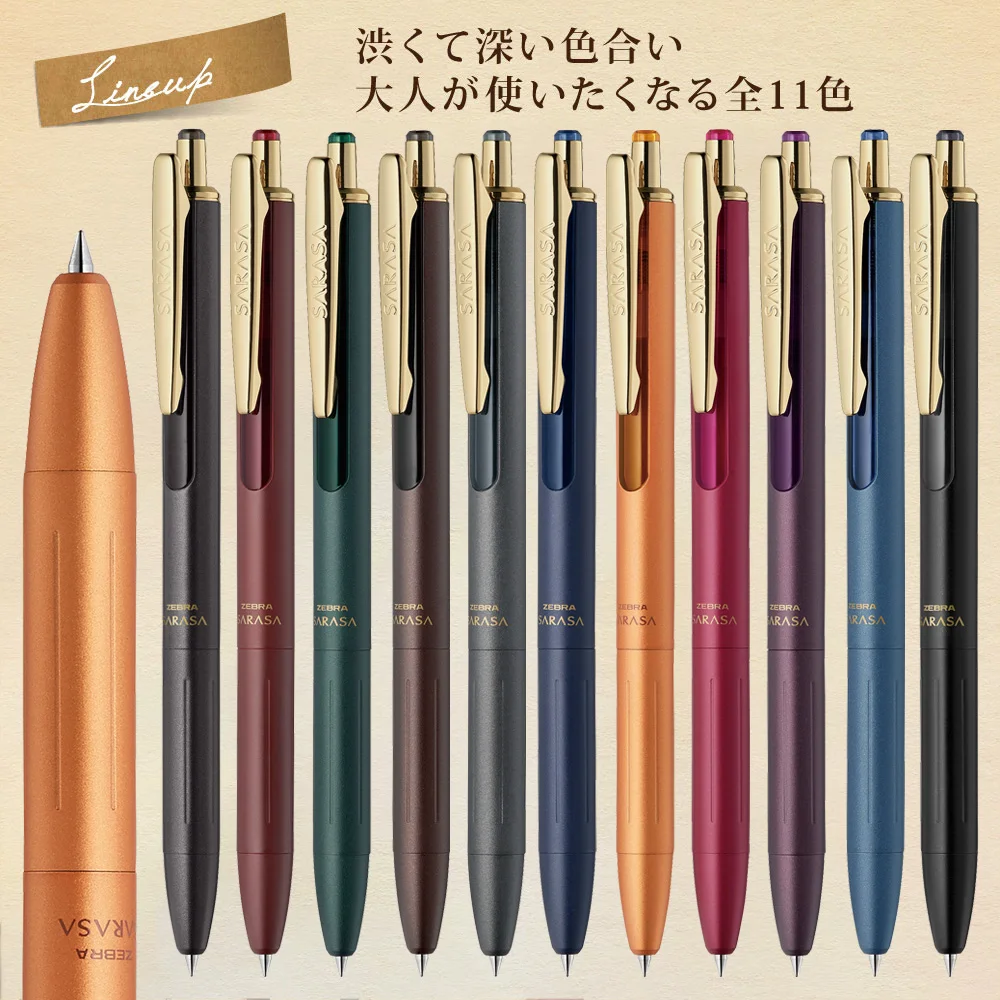 

Японская металлическая гелевая ручка Zebra Sarasa Grand JJ56, винтажная, 0,5 мм, цветные чернила для подписей, canetas Limited Penholder Business Office