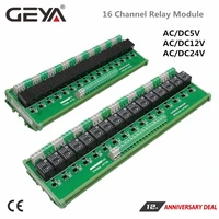 geya 16 channel relay module dc5v 12v 24vacdc intermediate power relay control switch