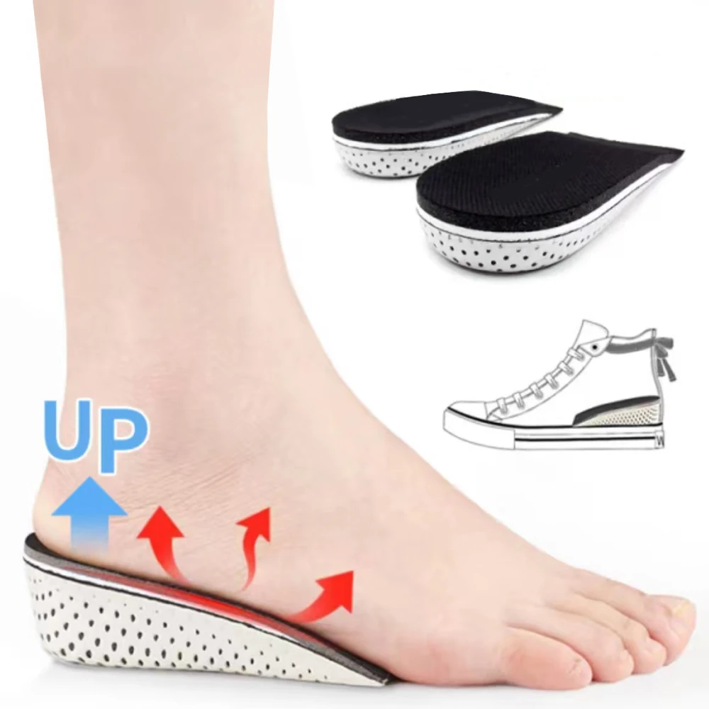 EVA Memory Foam Height Increase Insoles for Men Women Elevator Shoes Heel Lift Inserts Comfort Breathable Heightening Shoe Pads