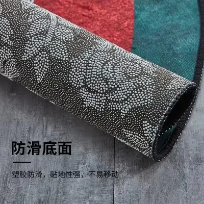 Нескользящий напольный коврик в китайском стиле Красный лист Птица Арт-деко