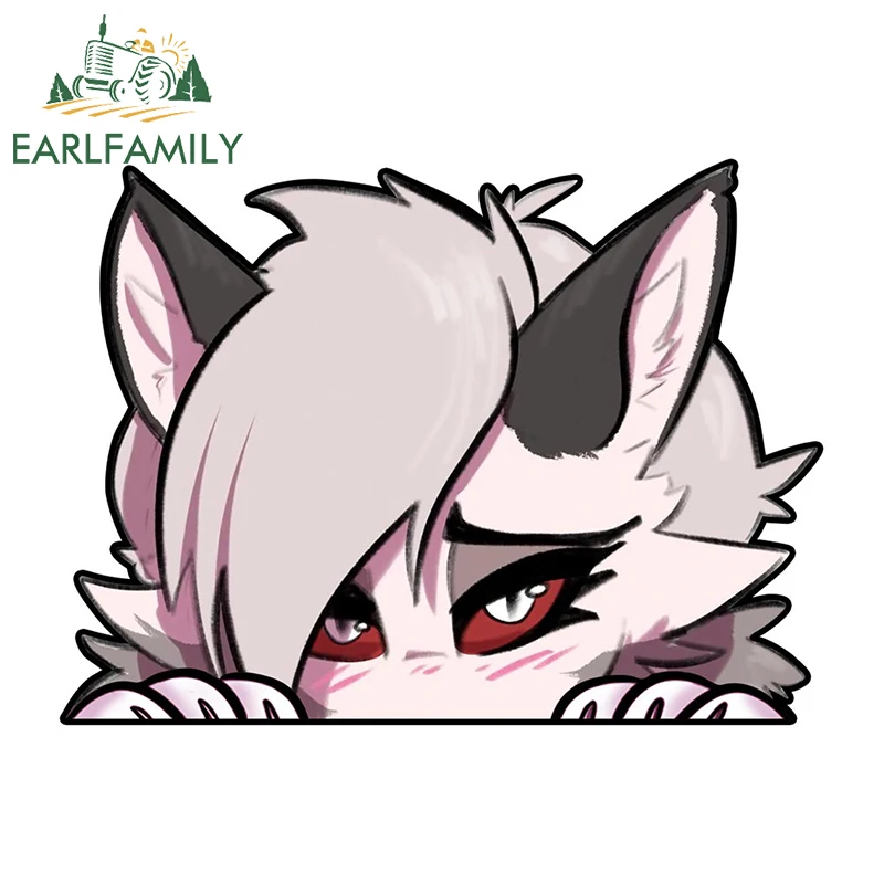 

EARLFAMILY 13 см, аниме пушистая наклейка для автомобиля, милое животное, забавный автомобильный гаджет, фургон, наклейка, Забавный холодильник, автомобильные аксессуары