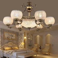 European-style Bronze Chandelier, Modern Candle Lamp for Dining Room, Bedroom Lamp, Double Chandelier
