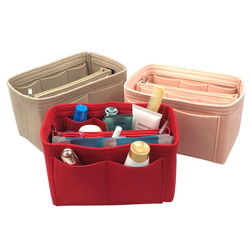 Косметички фетровая ткань сумка-органайзер вставная сумка дорожный внутренний
