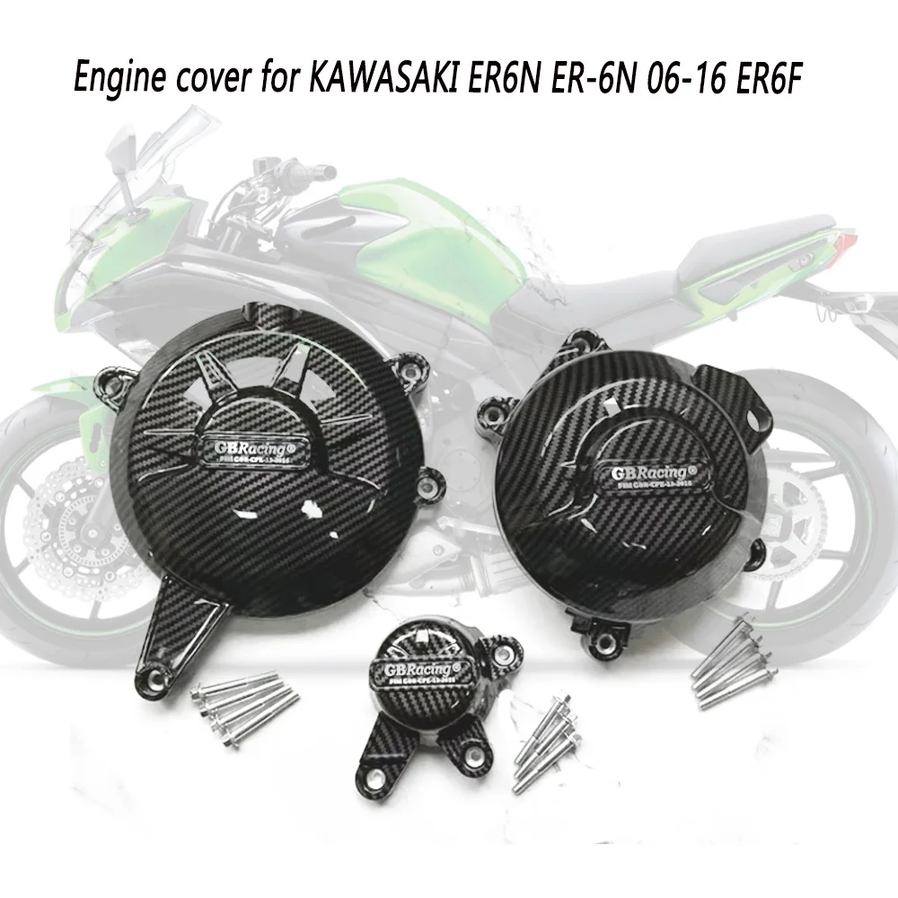 

Motorcycles Engine protective cover ER-6N 06-16 ER6F ER-6F 2006-2016 for KAWASAKI ER6N carbon fiber printing