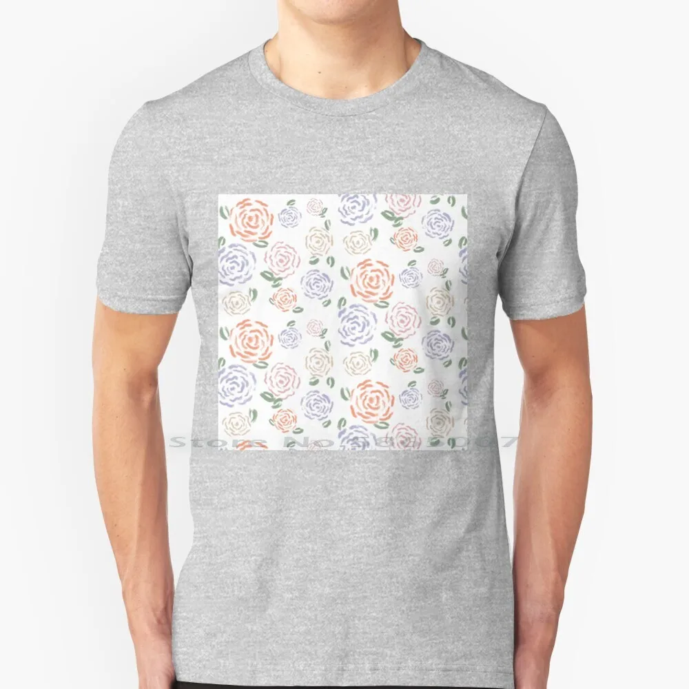 

A Rose Is A Rose Is A Rose T Shirt 100% Cotton Roses Pastel Dreamy Floral Pattern Painted Flowers Delicate M And M Productions