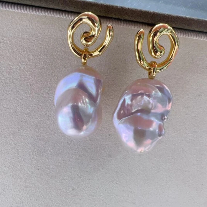 S925 Стерлинговое Серебро спиральный металлический трек дизайнерские серьги