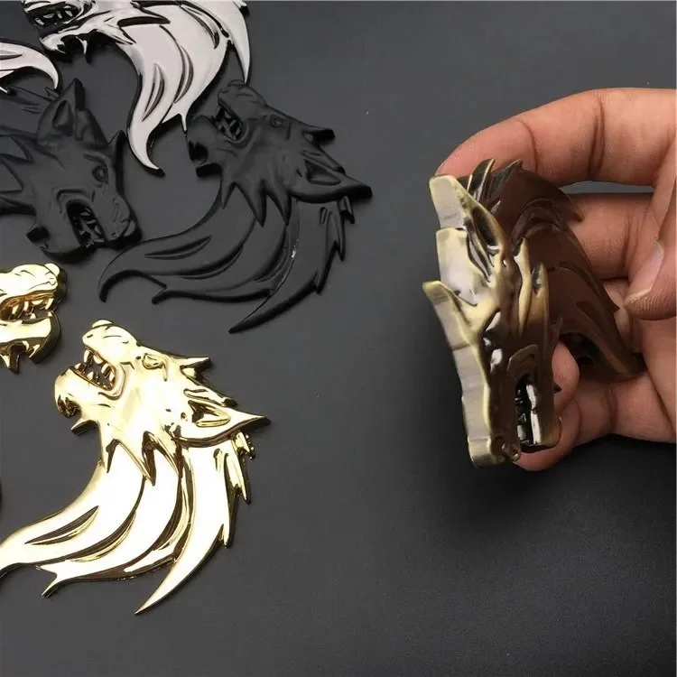 Металлическая наклейка на автомобиль с головой волка значок багажника эмблема