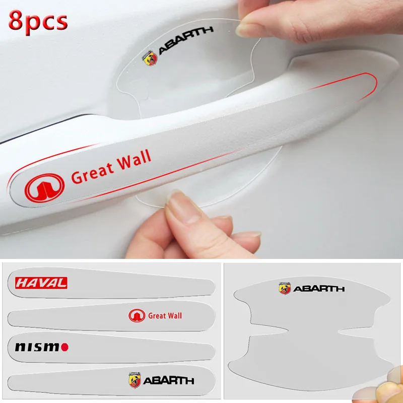 

Car Door Handle Sticker Transparent Car Logo Stickers For Honda Civic Odyssey Vezel Accord Pilot Fit XRV CRV HRV Dio Accessories