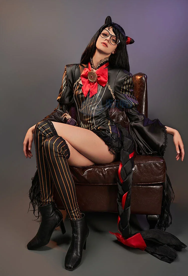 Игра Байонетта Косплей Костюм Хэллоуин Наряды Женская Одежда с кошачьими ушками