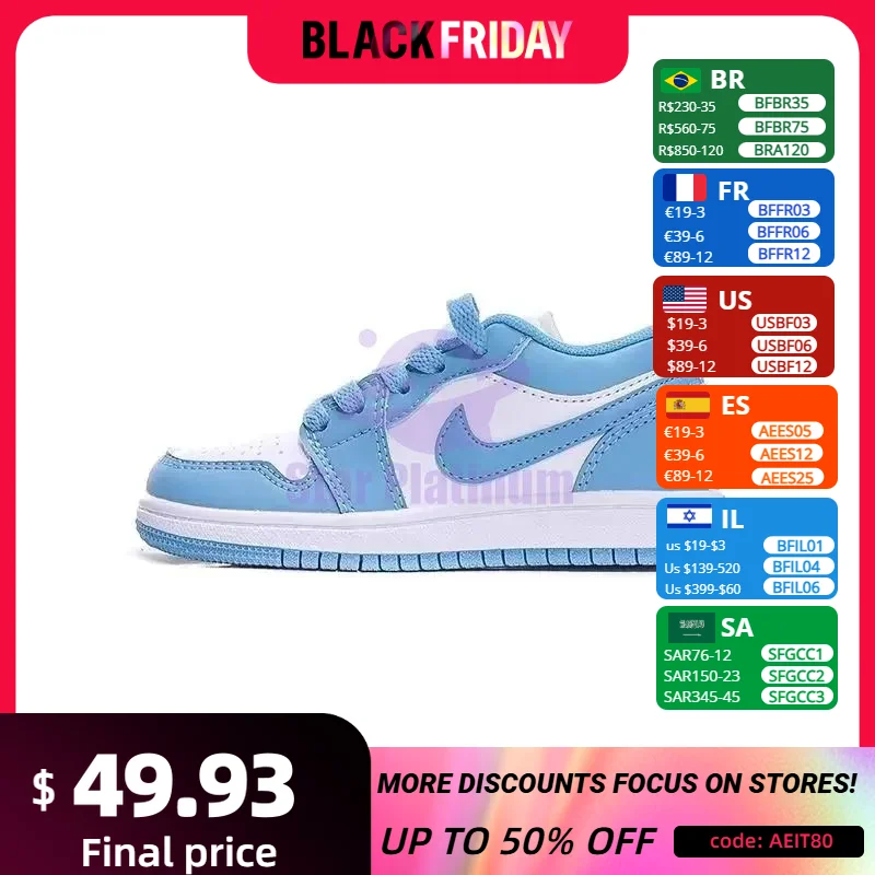 Детская обувь Nike air Jordan 1 для мальчиков и девочек детская с ворсом детские