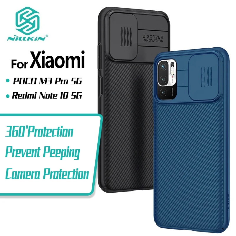 

Nillkin CamShield Case For Xiaomi POCO M3 Pro Redmi Note 10 5G Luxury Shockproof Back Cover With Camera Slide Privacy Protection