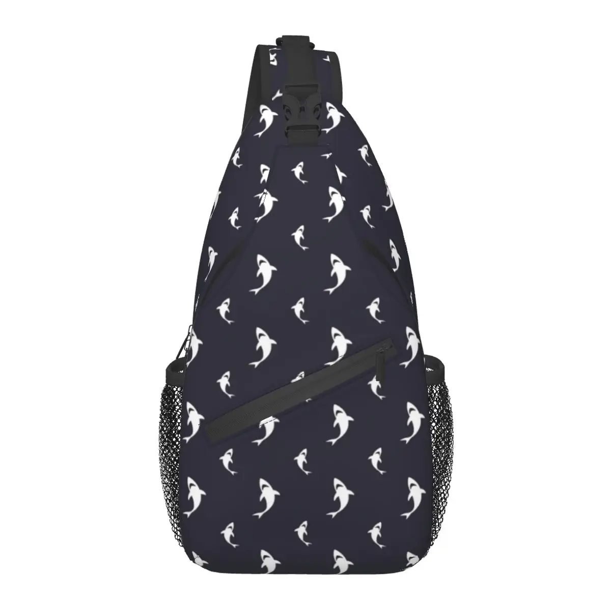 

Men's Shoulder Bag Crossbody Bag Men Chest Bag Cute Sharks Pattern Women School Short Trip Messenger Bag Handbag