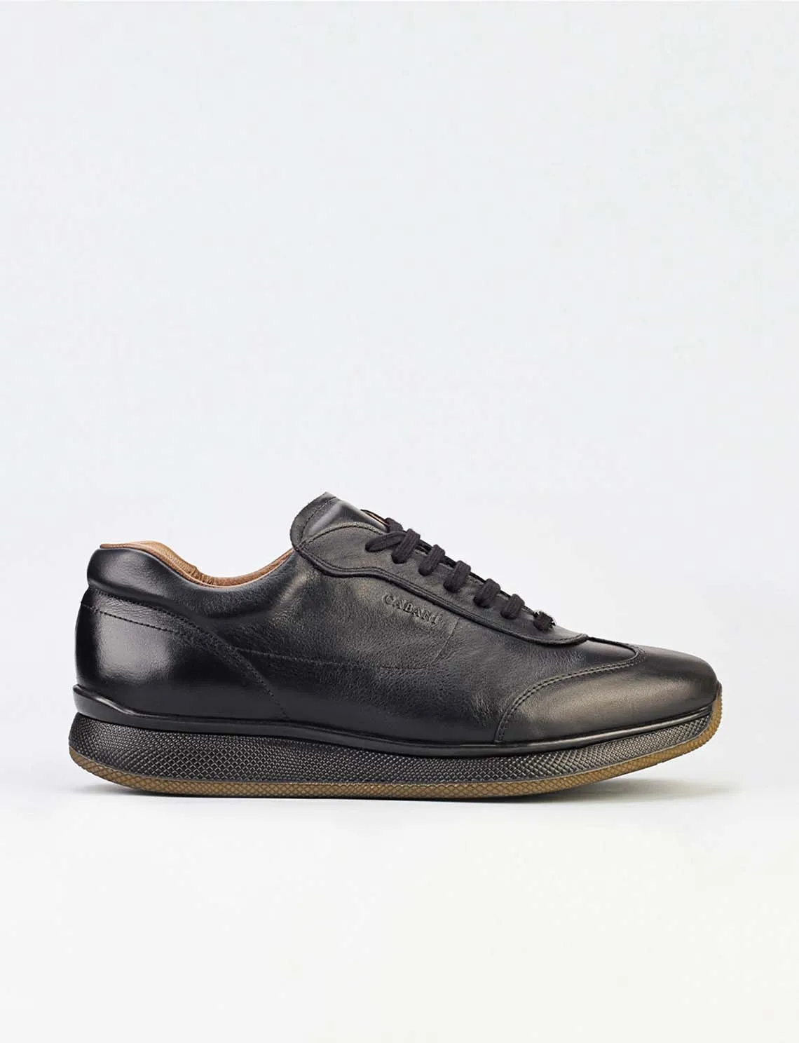 

Genuine leather black lace-up men's sneakers