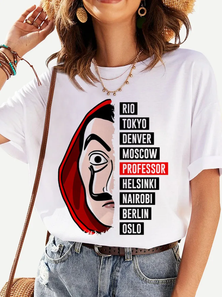 la casa de papel tshirt money heist tees tv series t shirt women t short sleeve house of paper funny female t shirt tops free global shipping