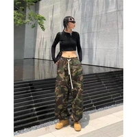spring and summer camouflage pants thin cargo pants men and women american high street trend dance pants wide leg pants bunched