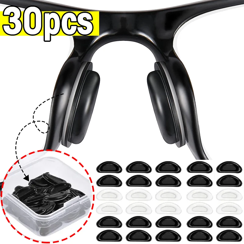 10-30Pcs Glasses Nose Pads Adhesive Silicone Nose Pads Non-Slip White Thin Nosepads For Glasses Eyeglasses Eyewear Accessories