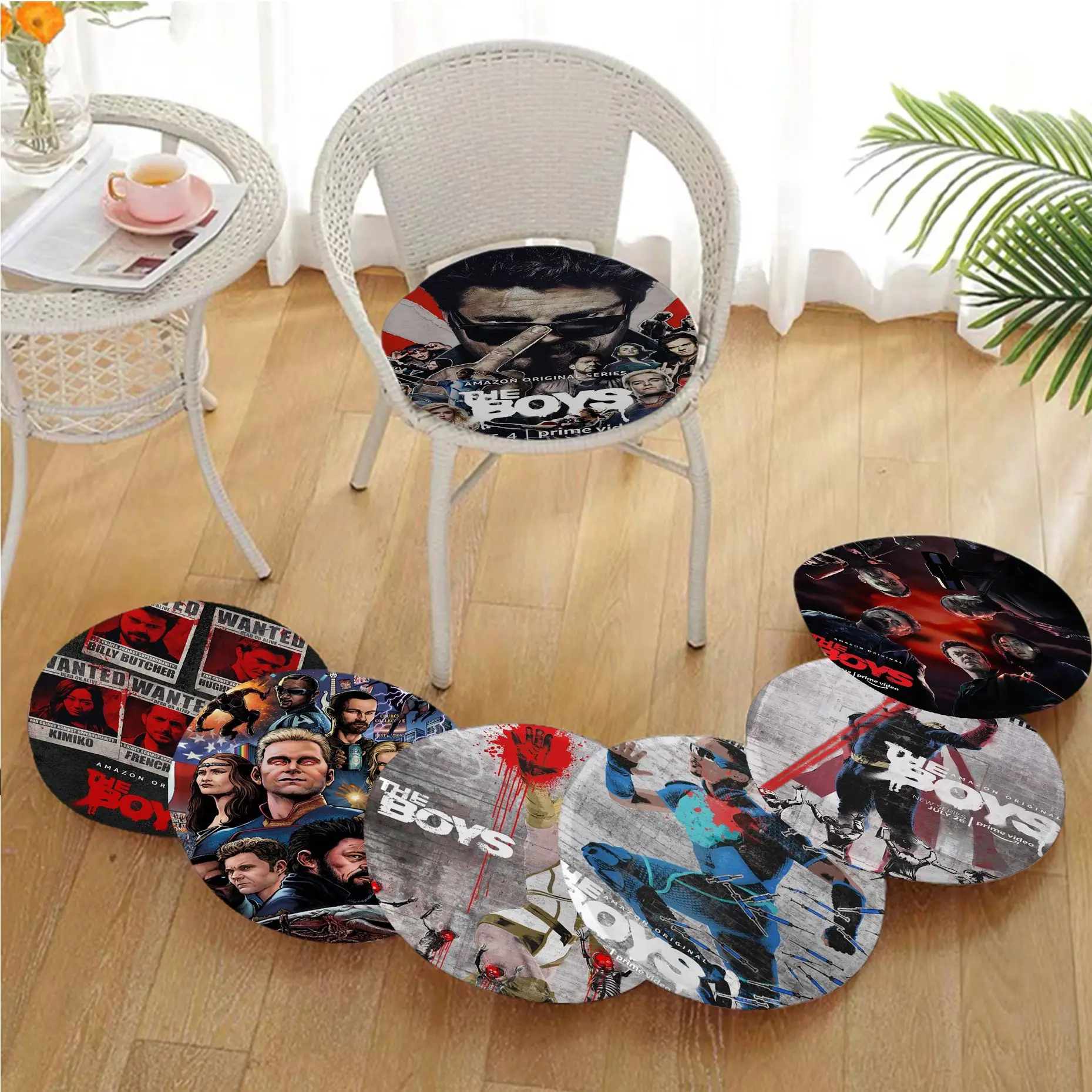 

The Boys Art Stool Pad Patio Home Kitchen Office Chair Seat Cushion Pads Sofa Seat 40x40cm Cushions Home Decor