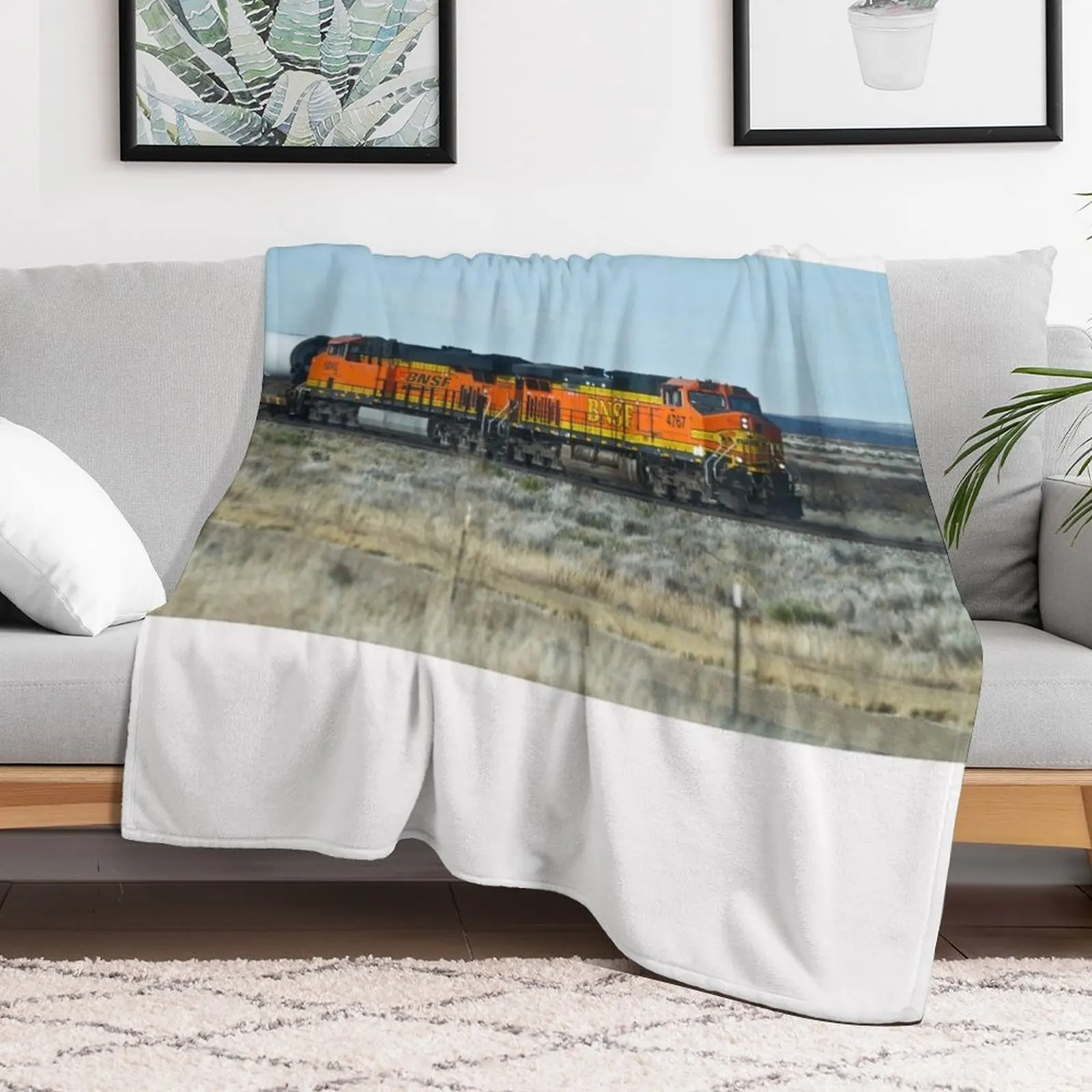 Фото Плед Train in Texas BNSF, милый клетчатый, роскошный дизайнерский плед для кровати, на Хэллоуин, утолщенный, забавный подарок. №5