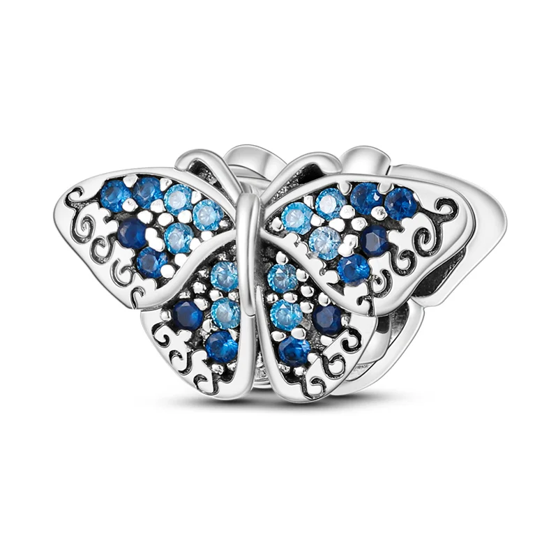 

100% Top Sale 925 Silver Color Butterfly Charm Beads For Prata Original Pandach Bracelet Necklace Punk Ladies Girls Jewelry DIY