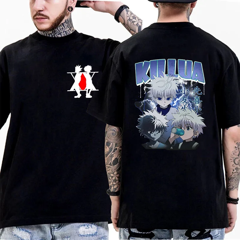 Футболка из 100% хлопка с изображением охотника X Hunter манга Hisoka Kawaii Killua Zoldyck