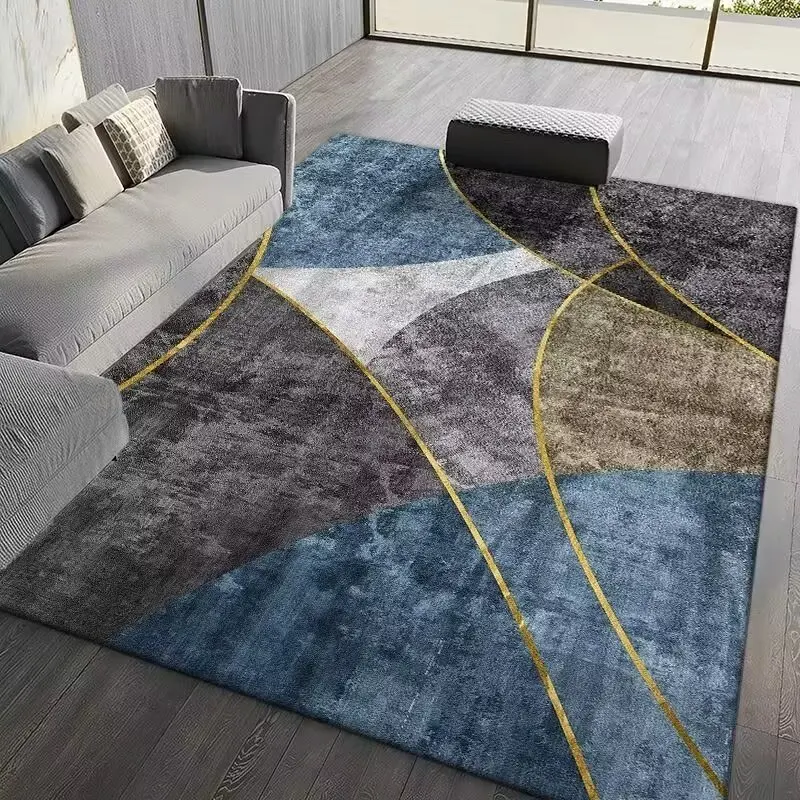 

Luxury Modern indoor Living Room Carpets Elastic gold Bedroom Decoration Large Area Rugs Ins Washable Non-slip Fluffy Floor Mats