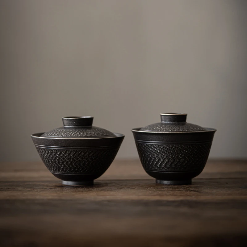 

Chinese Ceremony Gaiwan Puer Tea Jingdezhen Tableware Kitchen Gaiwan Clay Heat Resistant Traditional Teeservice Tableware