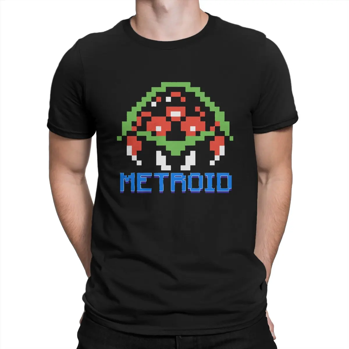 

Классическая мужская футболка Metroid 8 бит, модная мужская футболка из чистого хлопка, Мужская футболка с круглым воротником, футболка Metroid Prime, одежда с короткими рукавами