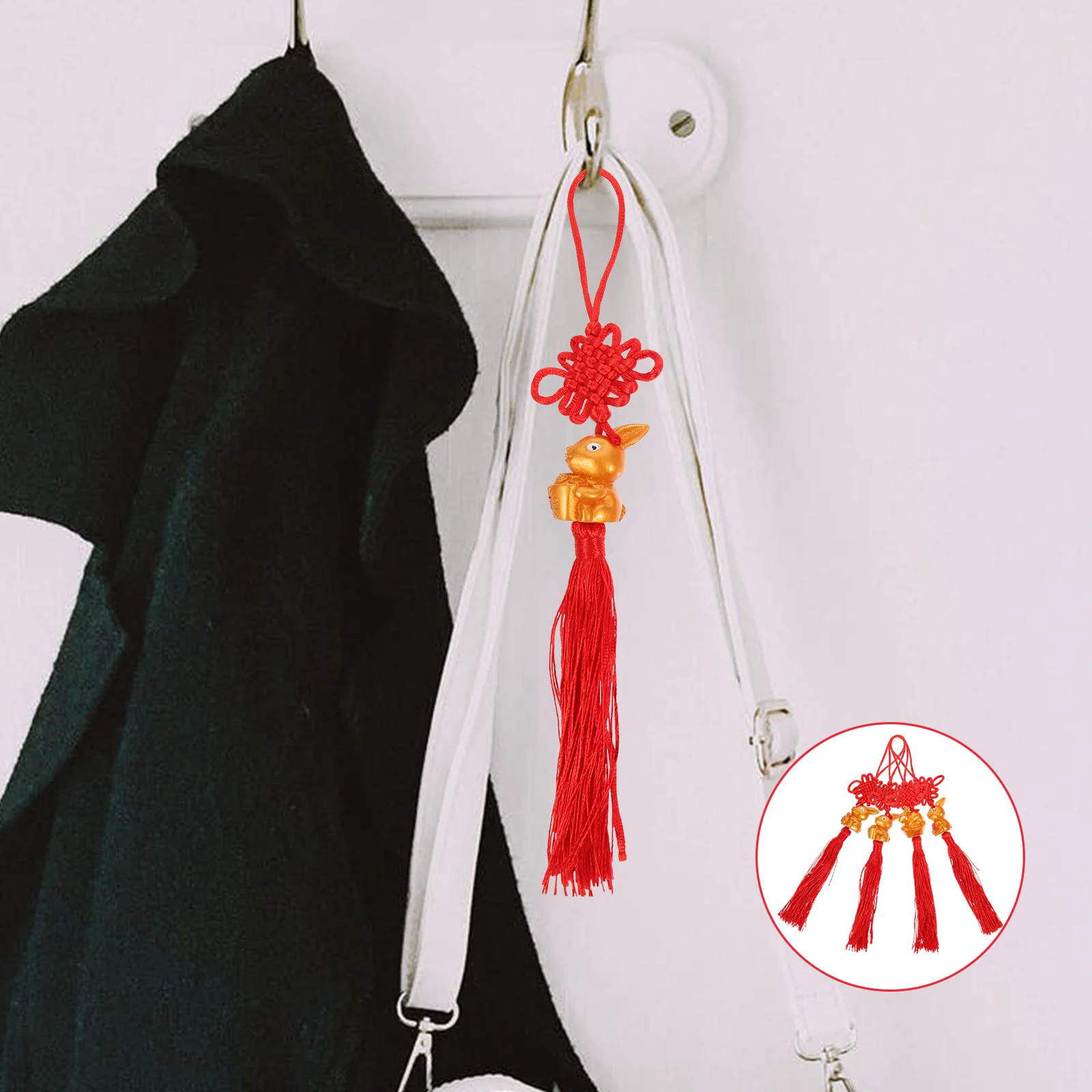 

Chinese Year New Rabbit Tasselknot Pendant Fortune Decoration Decor Ornaments The Decorations 2023 Charms Charm View Rear Shui