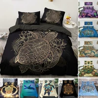 turtle duvet cover set turtle in the ethnic style inspired by animals with geometric ocean theme decorative bedding set