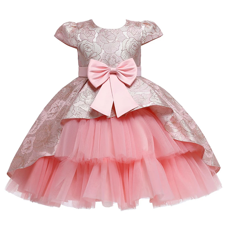 Flower Girls dress for clothes Kids Clothing Elegent jacquard satin Dresses Party Custumes | Детская одежда и обувь