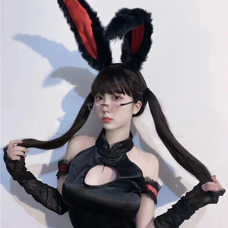 

22cm Rabbit Ear Sweet Lovely Girls Hair Hoop Hairwear Elegant Cosplay Lady Women Wide Ear Hairband Fashion Hair Accessory