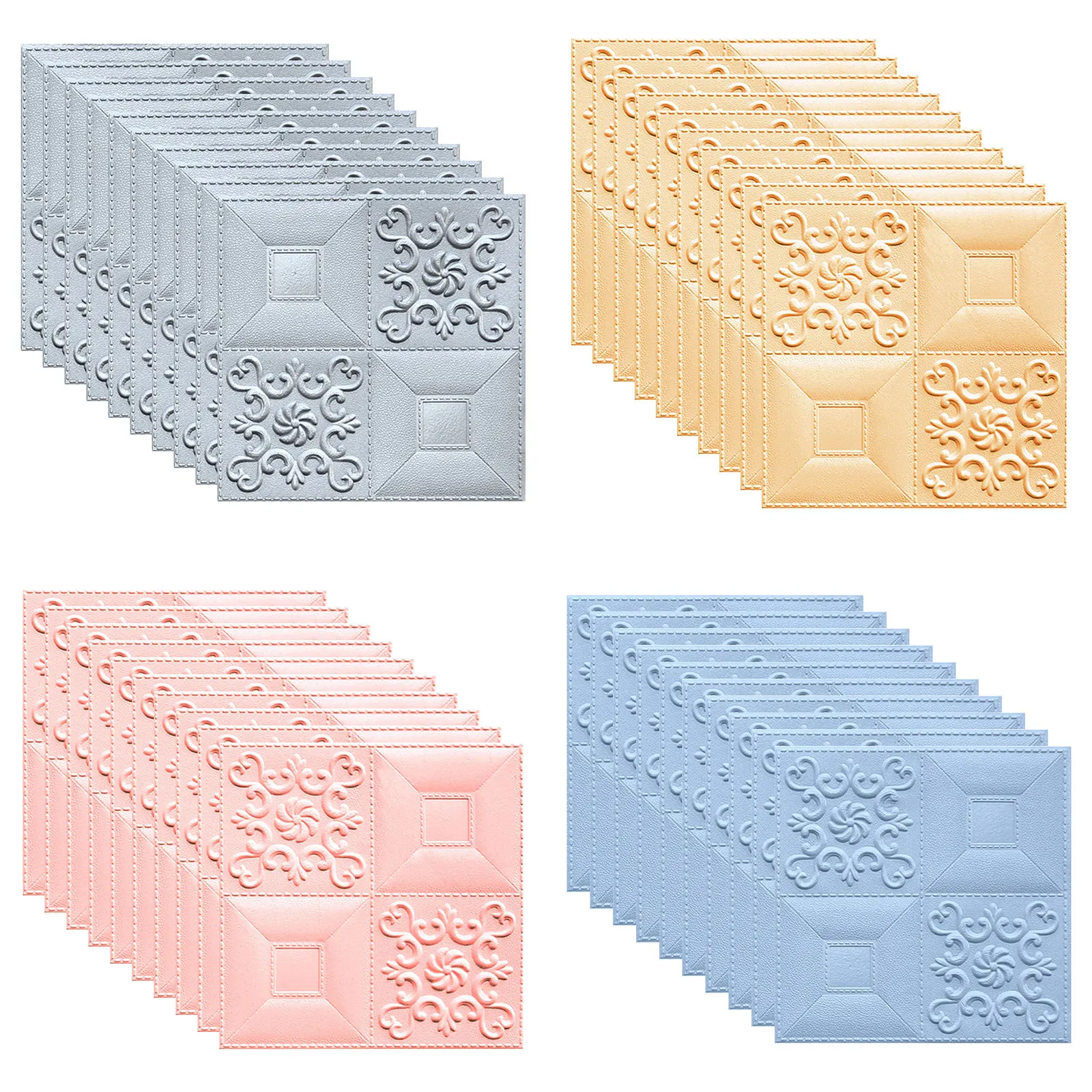 

10PC 3D Self-Adhesive Foam Wall Stickers Tile Stone Brick Wall Sticker Soft Foam Panels Anti-collision Waterproof Ceiling Decals