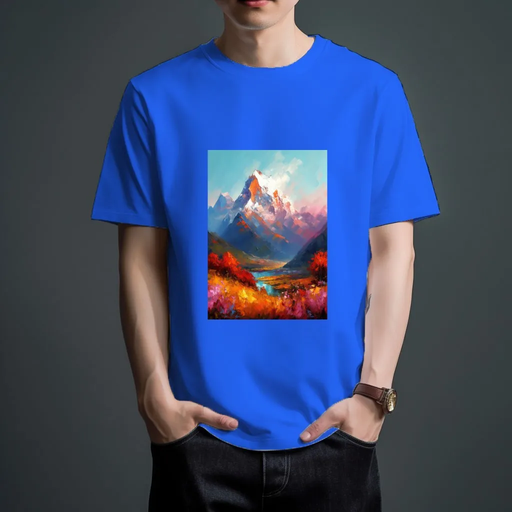 

WSFEC S-4XL 2023 Summer New Fashion Men Graphic T Shirts Pure Cotton Short Sleeve Scenery Pattern Casual Sport Top Custom Tshirt