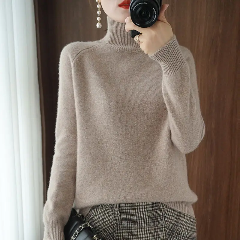 

Women's Turtleneck Winter Traf Pullover Y2k Clothes Long Sleeve Sweater Top Female Jumper Knitted Elegant Korean Fashion Toppies