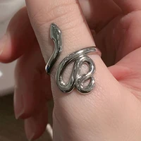 retro snake rings for women stainless steel gold silver color finger ring vintage gothic female aesthetic jewelry animal rings