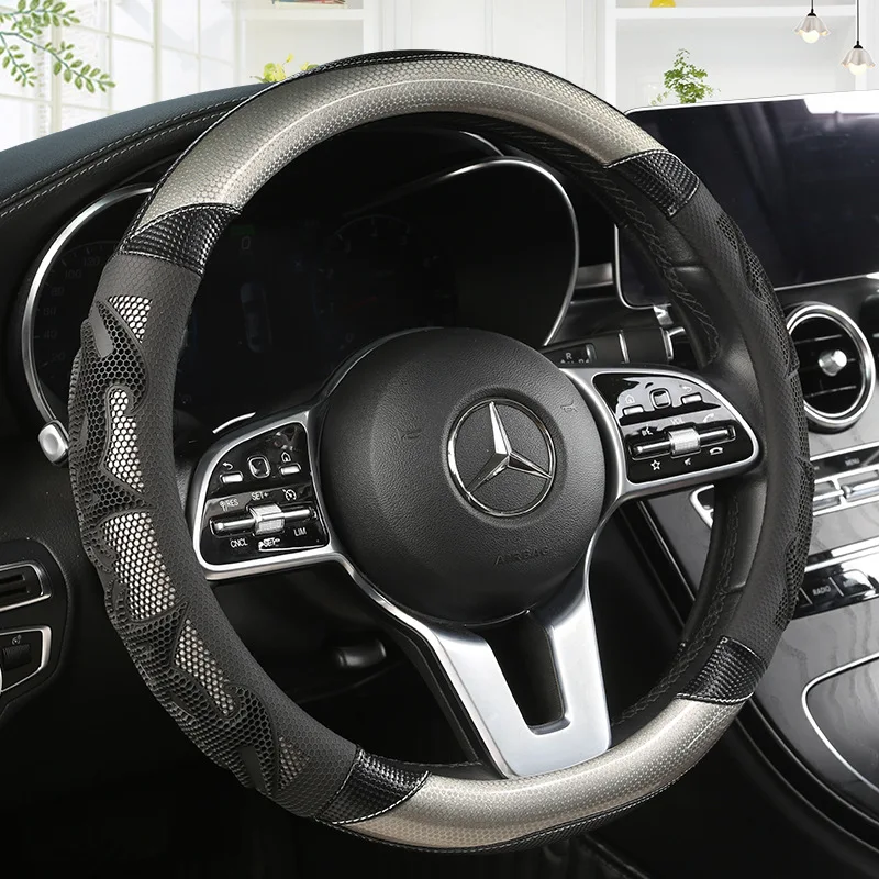 

Чехол для руля, дышащий Износостойкий чехол из углеродного волокна диаметром 38 см, всесезонный чехол для руля