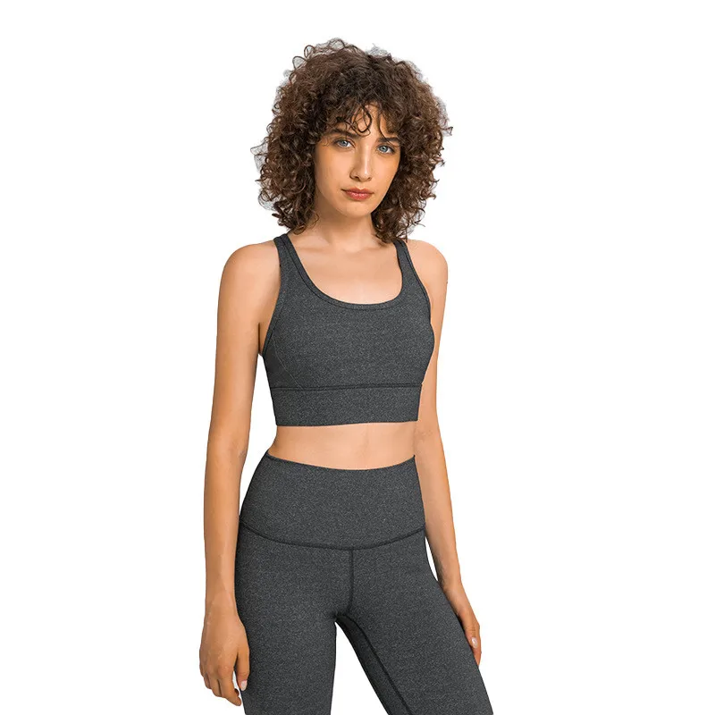 2022soild Color Fitness Bra Cross Beauty Back Mesh Breathable Sexy Women Yoga Vest Tight Sport Tank Top With Removable Chest Pad