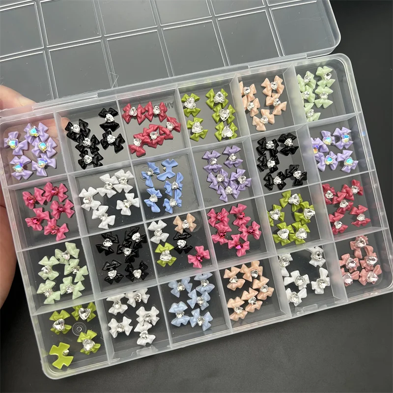 

30pcs 3D Colorful Bow Charms for Nails Art Decorations Resin Rhinestones Kawaii Bear Accessories Multi Designs Nail Jewelry DIY