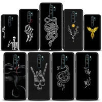 luxury phone case for redmi 6 6a 7 7a note 7 8 8a 8t 9 9s 4g 9t pro case soft silicone cover brand black paris snake rose